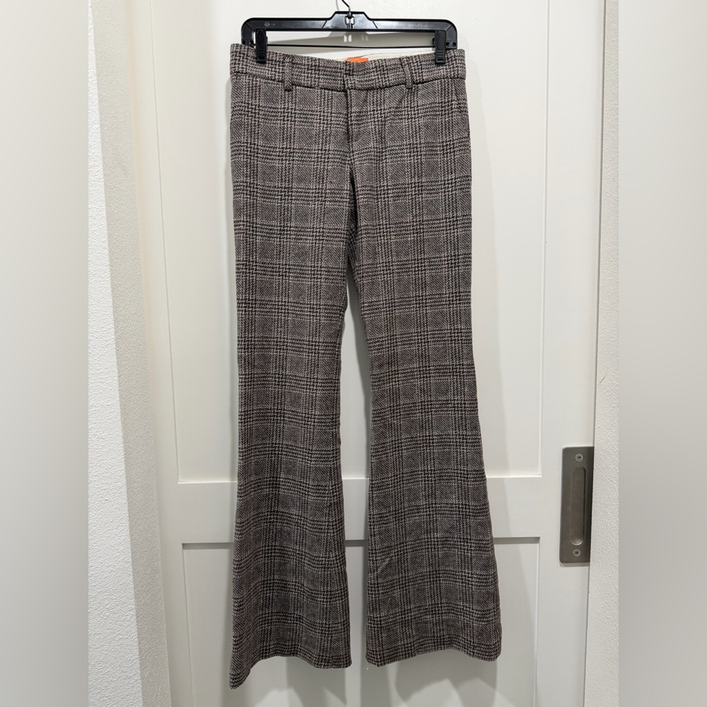 Vintage Juicy Couture Plaid Tweed Flare Pants 27x32 Wool